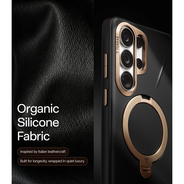Torras Ostand Q3 VegSkin MagSafe kryt Samsung Galaxy S26 Ultra obsidian black - Pouzdra - Obrázek 5396c6d78640406db3c9d37302421854