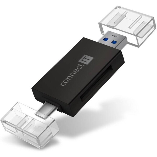 CONNECT IT USB-C/USB-A čtečka karet CFF-1020-BK Černá