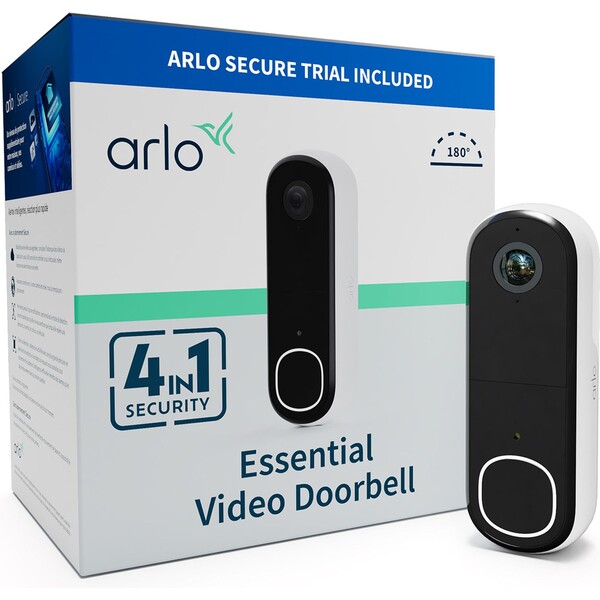 Arlo Essential (Gen.2) FHD bezdrátový bezpečnostní videozvonek, bílý Bílá