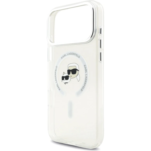 Karl Lagerfeld IML K&CH Heads Metal Frame MagSafe kryt iPhone 17 Pro Max čirý - Pouzdra - Obrázek 53d356e886704f8e93375aa3771d125d