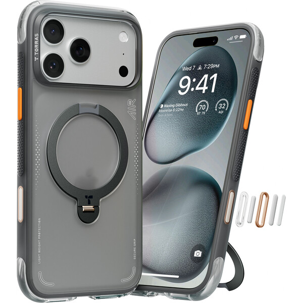 Torras Ostand Q3 Air MagSafe kryt iPhone 17 Pro Max shadow black - Pouzdra - Obrázek 53d94cb33a0c45caa607613f1ee51e01