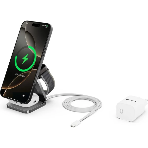 Cubenest SQ312 Ultra Qi2.2 (MagSafe) 3v1 nabíječka (35W) šedá - Nabíječky - Obrázek 53f5355cf07d4c6385eb32f565d1b85a