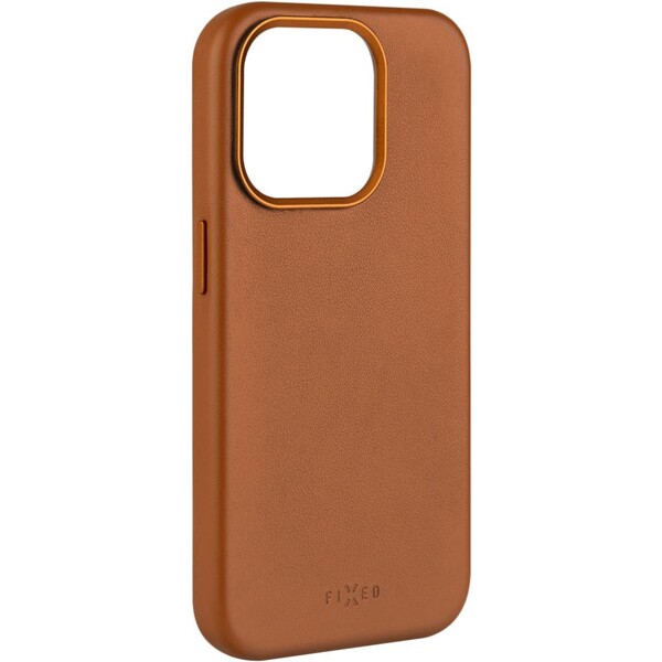 FIXED MagLeather kožený kryt s MagSafe Apple iPhone 15 Pro hnědý