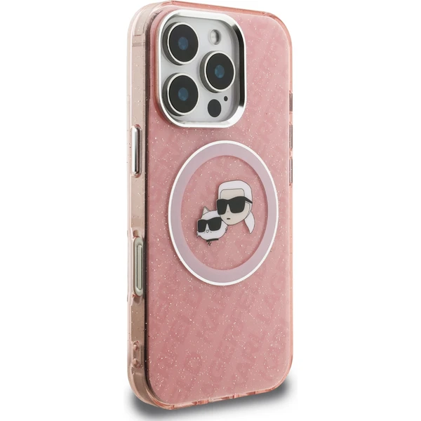 Karl Lagerfeld IML K&CH Heads Repeated Logo MagSafe kryt iPhone 16 Pro Max růžový - Pouzdra - Obrázek 5444326c51874c759f02eee98ad82b81