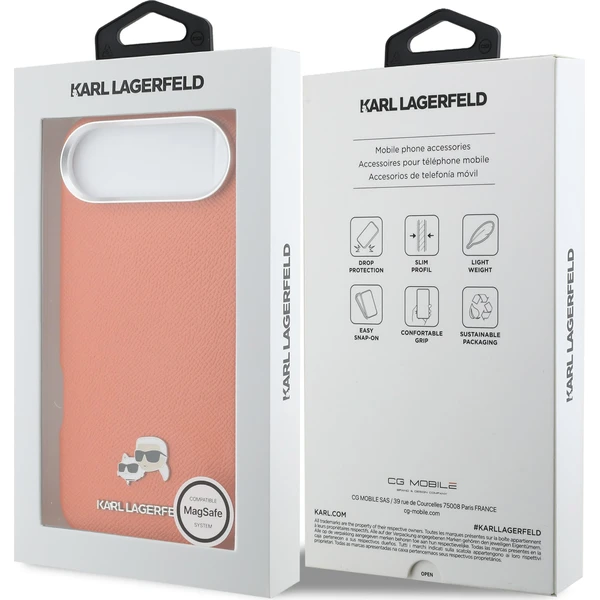 Karl Lagerfeld PU Karl and Choupette Heads Pins MagSafe kryt iPhone Air oranžový - Pouzdra - Obrázek 544d4363f9b54d7d8fd2d924843be3ed