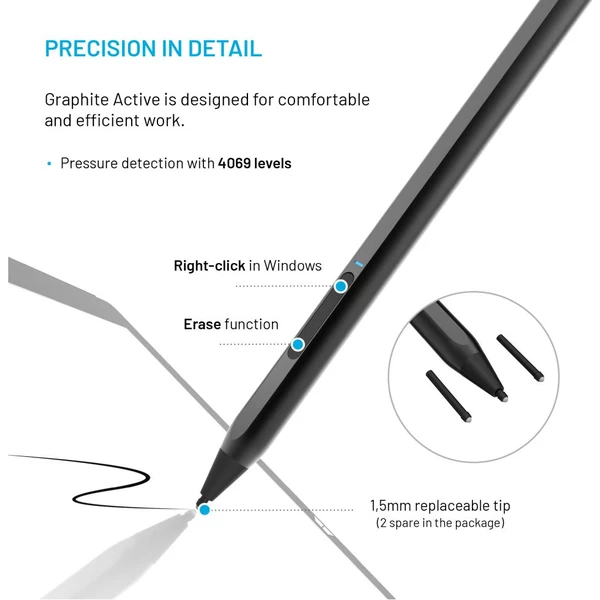 FIXED Graphite Active dotykové pero pro MPP 2.0 černé - Stylusy - Obrázek 545f04b3716d4becaf37ed57105a763b