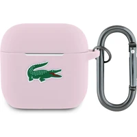 Lacoste Liquid Silicone Croc Logo pouzdro AirPods 4 růžové - Pouzdra