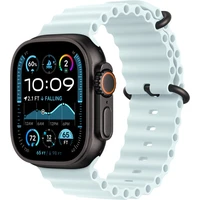 Apple Watch 49/44/45/46mm ledově modré prodloužení oceánského řemínku s černým titanem - Řemínky