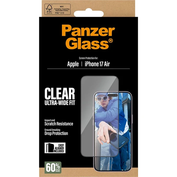 PanzerGlass® Ultra-Wide Fit sklo Apple iPhone Air s instalačním rámečkem - Ochranné folie a skla - Obrázek 54KH000K01