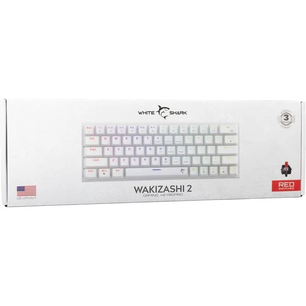 White Shark WAKIZASHI 2 Red (US) bílá - Klávesnice - Obrázek 54MD000J01