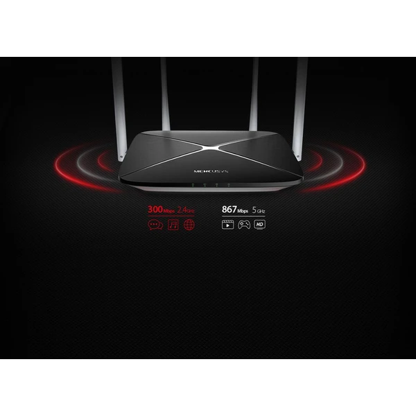 Mercusys AC12 Wi-Fi 5 router černý - Routery - Obrázek 54R7300401