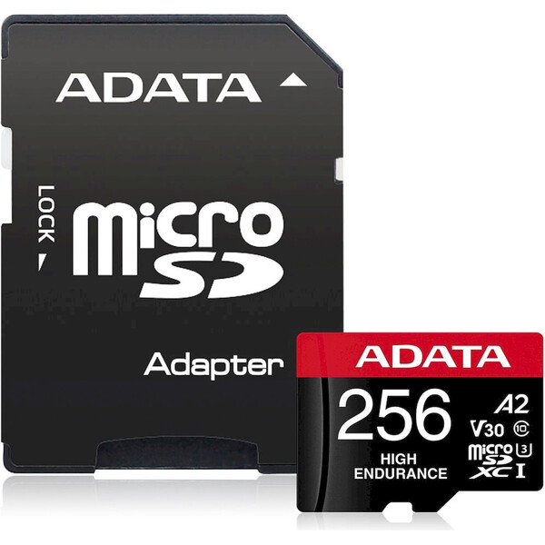 ADATA High Endurance MicroSDXC karta 256GB + SD adaptér Černá