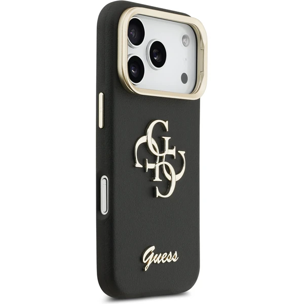 Guess PU Grained 4G Logo Stand Camera Frame kryt iPhone 17 Pro černý - Pouzdra - Obrázek 54ab9dc8c81a4c2595cf2d6acb05697d