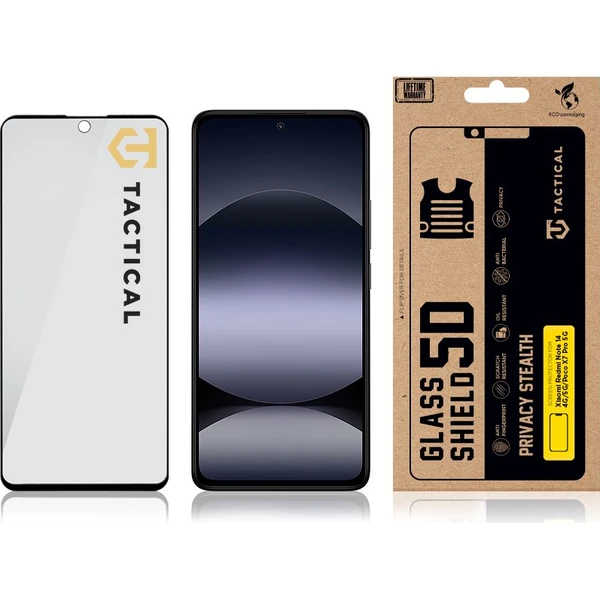 Tactical Glass Shield Privacy Stealth 5D sklo Xiaomi Redmi Note 14 4G/5G/Poco X7 Pro 5G černé - Ochranné folie a skla - Obrázek 54b20548940c44c5b6134ab4e9475080