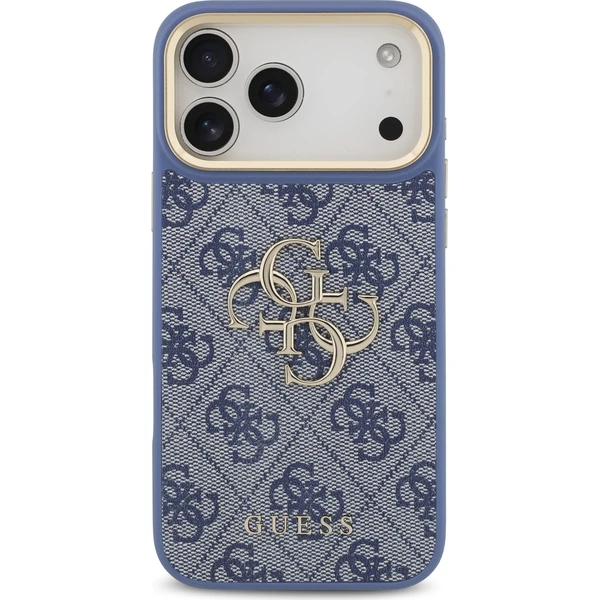Guess PU Leather 4G Metal Logo Gold Frame kryt iPhone 18 Pro Max modrý - Pouzdra - Obrázek 54b5a5b074ae43d9a369180f7b240ab7