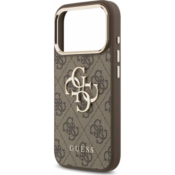 Guess PU 4G Metal Logo Strap kryt iPhone 18 Pro Max hnědý - Pouzdra - Obrázek 55436221940646848a6ef0d8407bbf42
