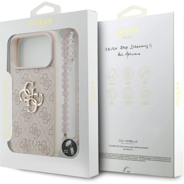 Guess PU 4G Metal Logo Strap kryt iPhone 17 Pro Max růžový - Pouzdra - Obrázek 55783115b383456b878fc12bd7657e73