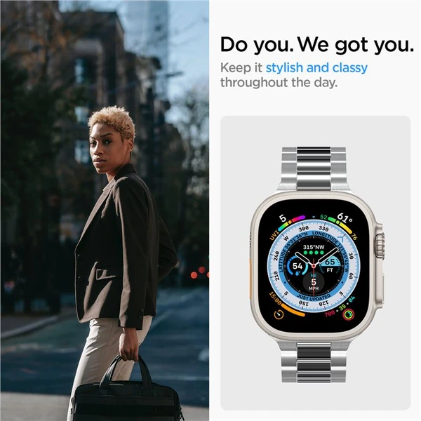 Spigen Modern Fit 316L řemínek Apple Watch 49/45/44/42mm stříbrný - Řemínky - Obrázek 55D5000L01