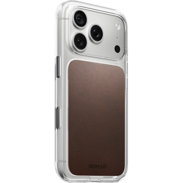 Nomad Clear Leather (Horween) MagSafe kryt iPhone 17 Pro/18 Pro Rustic Brown - Pouzdra - Obrázek 55cd79434687483e96af4532320ac5fd