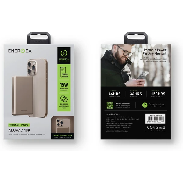 ENERGEA AluPac 10K MagSafe hliníková powerbanka, 10000mAh, zlatá - Powerbanky - Obrázek 55dd98b22b6742e5abdf4bad5db681c0
