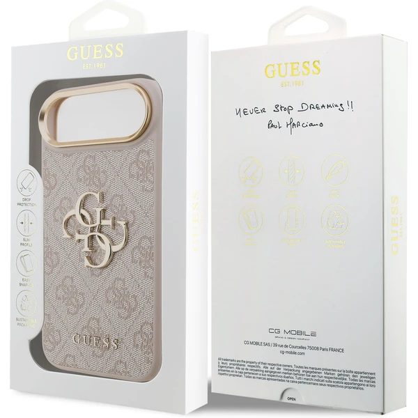 Guess PU Leather 4G Metal Logo Gold Frame kryt iPhone Air růžový - Pouzdra - Obrázek 55f5c0ee18e540618221d1b7aa7e2121