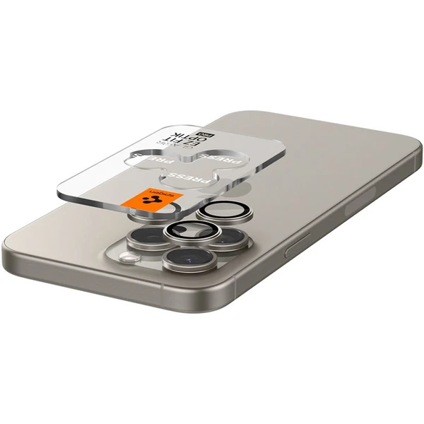 Spigen Glass tR EZ Fit Optik Pro skla iPhone 17-14 Pro/17-14 Pro Max nature titanium (2 ks) - Ochranné folie a skla - Obrázek 560428e76a1b4a24bcb2fdee7381883d