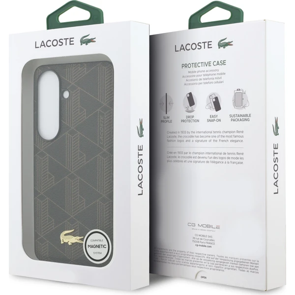 Lacoste PVC Blend Monogram Gold Logo Magnetic kryt Samsung Galaxy S26+ hnědý - Pouzdra - Obrázek 560a09d4c74b41f6986835914baf38a2