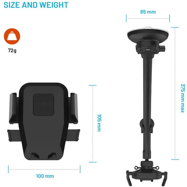 FIXED Iconiq Flex XL univerzální držák do auta na sklo nebo na palubní desku černý - Držáky - Obrázek 560a26cc2b7c4c79965fc196224d9365
