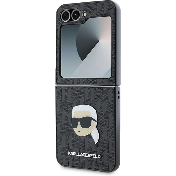 Karl Lagerfeld PU Saffiano Monogram Karl Head kryt Samsung Galaxy Z Flip 6 černý - Pouzdra - Obrázek 56166b88a6a14fc581a72f692fa26a43
