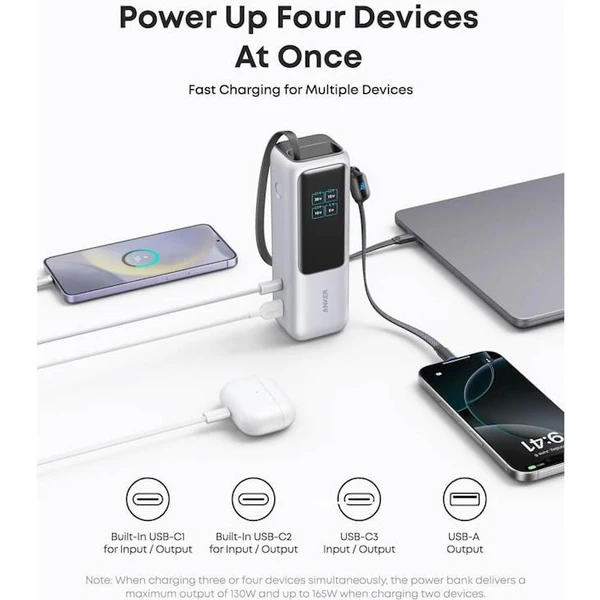 Anker Zolo powerbanka (25000mAh) 165W, s kabelem USB-C stříbrná - Powerbanky - Obrázek 561cac847cf34db399a87086bf5f4db5