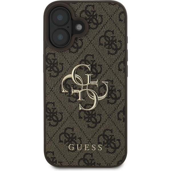 Guess PU 4G Metal Logo kryt pro iPhone 16 hnědý - Pouzdra - Obrázek 562428959da147d2a3528b2bdb0a0b01