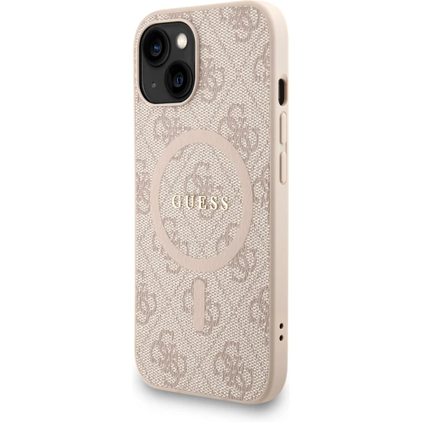 Guess PU Leather 4G Colored Ring Strap MagSafe kryt iPhone 14 růžový - Pouzdra - Obrázek 5625d183ee964c8cbdc7512be05b095f