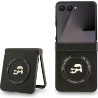 Karl Lagerfeld PU Karl and Choupette Heads Magnetic kryt Samsung Galaxy Z Flip 7 černý - Pouzdra