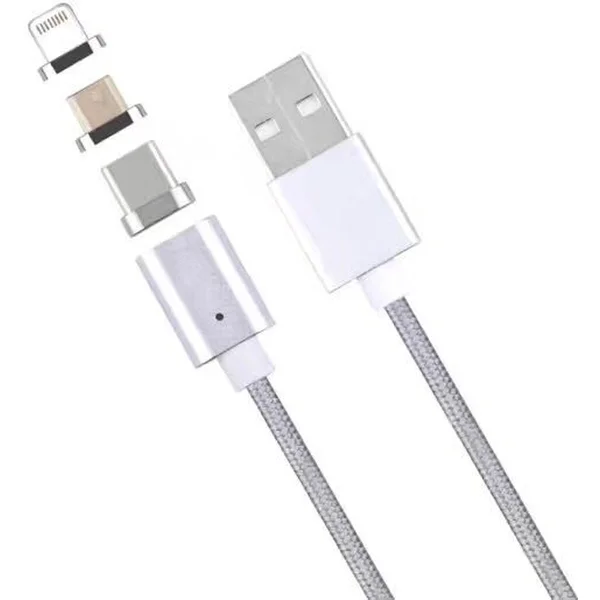 PremiumCord kabel micro USB 2.0 - USB A-B magnetický 1m stříbrný - Kabely - Obrázek 5640000401