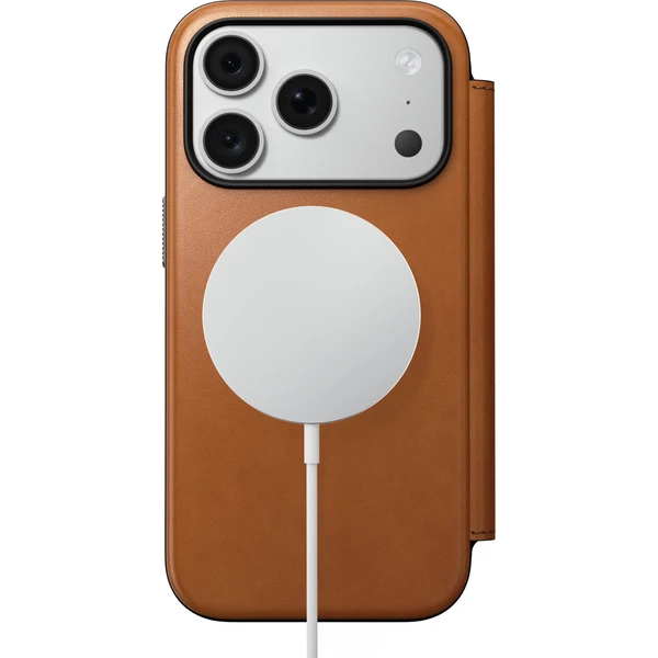 Nomad Modern Leather Folio (Horween) MagSafe kožené pouzdro iPhone 17 Pro/18 Pro Saddle - Pouzdra - Obrázek 56800b7e6cd943be923fb4975f9d3502