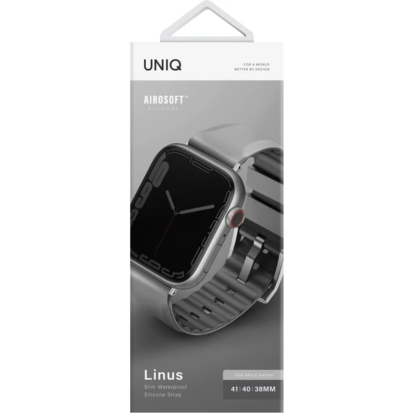 UNIQ Linus AiroSoft silikonový řemínek Apple Watch 42/41/40/38mm šedý - Řemínky - Obrázek 56MH100501