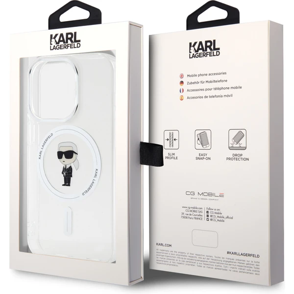 Karl Lagerfeld IML Ikonik MagSafe Kryt iPhone 15 Pro čirý - Pouzdra - Obrázek 56X4000701