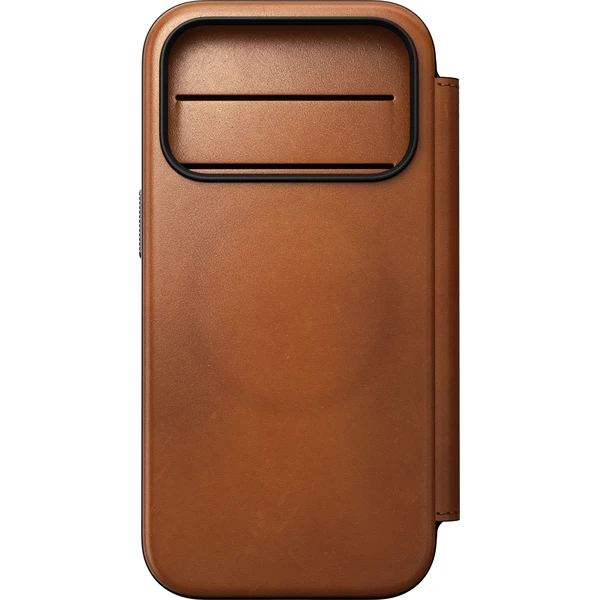 Nomad Modern Leather Folio (Horween) MagSafe kožené pouzdro iPhone 17 Pro/18 Pro Saddle - Pouzdra - Obrázek 56c40f44928e418ca0bc183534b6845f