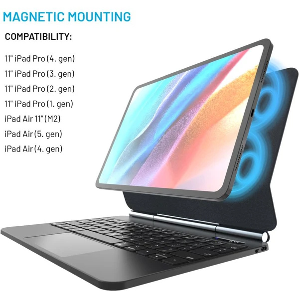 FIXED Typee pouzdro s bezdrátovou klávesnicí iPad Pro 11" (18-22)/iPad Air 11" (20-26), EN, černá - Pouzdra s klávesnicí - Obrázek 56d5af66fb734c5bb21caa229f8d1d0d