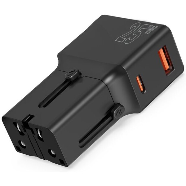 25W cestovní adaptér Mobile Origin Travel Adapter - černý