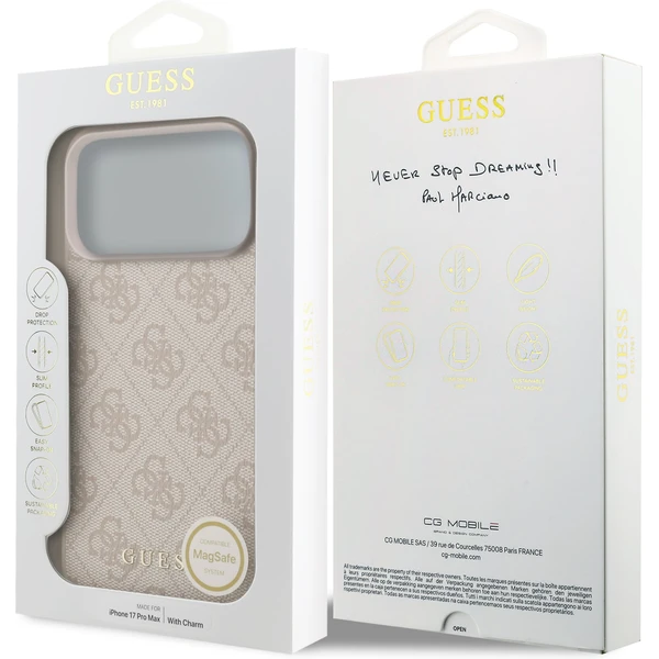 Guess 4G Charm kryt iPhone 17 Pro Max růžový - Pouzdra - Obrázek 5721dd4cb6f443cba299f957ee524ce7