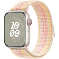 Apple Watch 49/45/44/42mm hvězdně bílý / růžový provlékací sportovní řemínek Nike - Řemínky