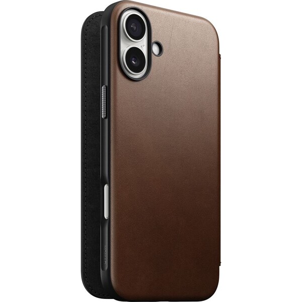 Nomad Modern Leather Folio MagSafe pouzdro iPhone 16 Plus hnědé