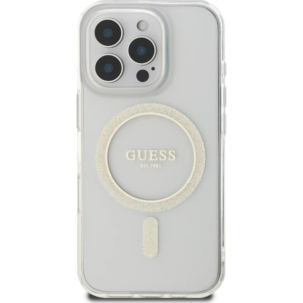 Guess IML Glitter Ring MagSafe kryt pro iPhone 16 Pro Max čirý - Pouzdra - Obrázek 57a52bae4ad84c5ab80527f779433cb7