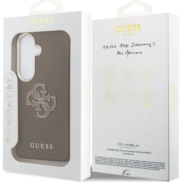Guess PU 4G Resin Metal Logo kryt Samsung Galaxy S26+ hnědý - Pouzdra - Obrázek 580770c5a8cd4d6c938ed1920f653392