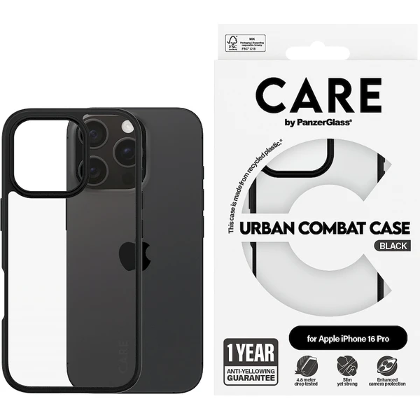 PanzerGlass® CARE kryt Apple iPhone 16 Pro Urban Combat černý - Pouzdra - Obrázek 5808000P01
