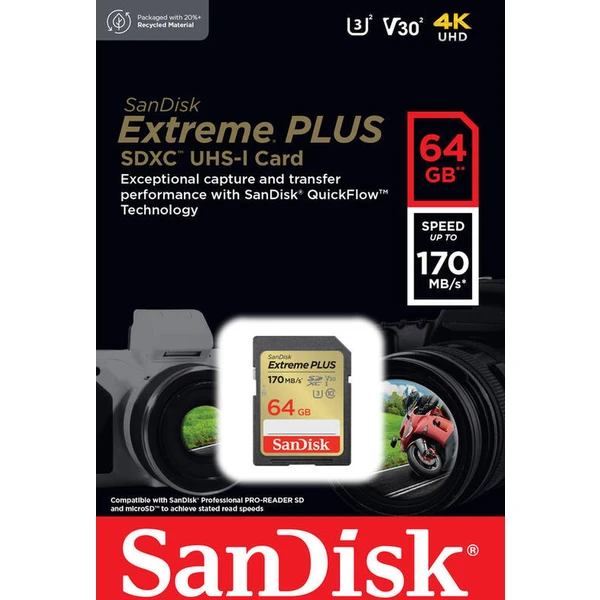 SanDisk SDXC karta 64GB Extreme PLUS - Paměťové karty - Obrázek 5832000P01