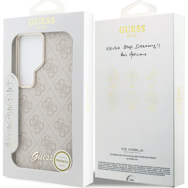 Guess PU 4G Script Metal Logo Magnetic kryt Samsung Galaxy S26 Ultra růžový - Pouzdra - Obrázek 58716b2737d046cab656055890ba8007