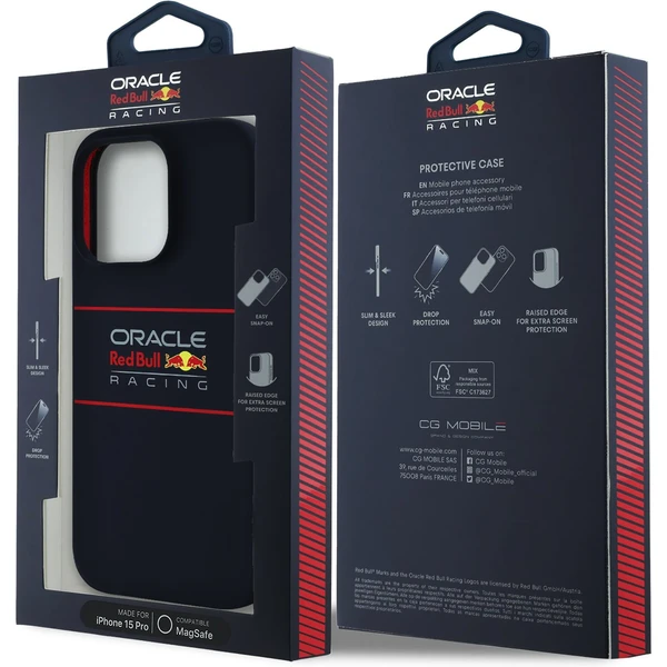 Oracle Red Bull Racing Silicone Horizontal Logo MagSafe kryt iPhone 15 Pro modrý - Pouzdra - Obrázek 588f681339cd4d9e89894f64471e8a92