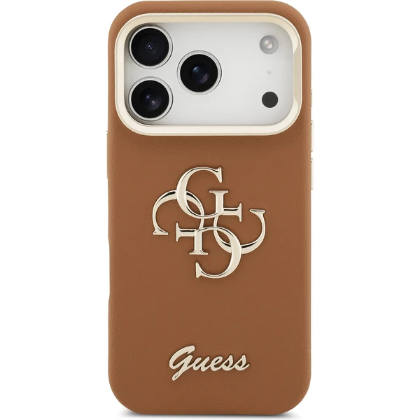 Guess PU Grained 4G Logo Stand Camera Frame kryt iPhone 17 Pro hnědý - Pouzdra - Obrázek 589516afd796472a8e8caab301c08d97